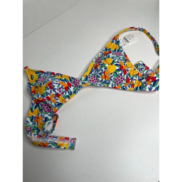 NEW J.CREW Tropical Fruit Floral Bikini Top Size XS Swimwear - Picture 6 of 6
